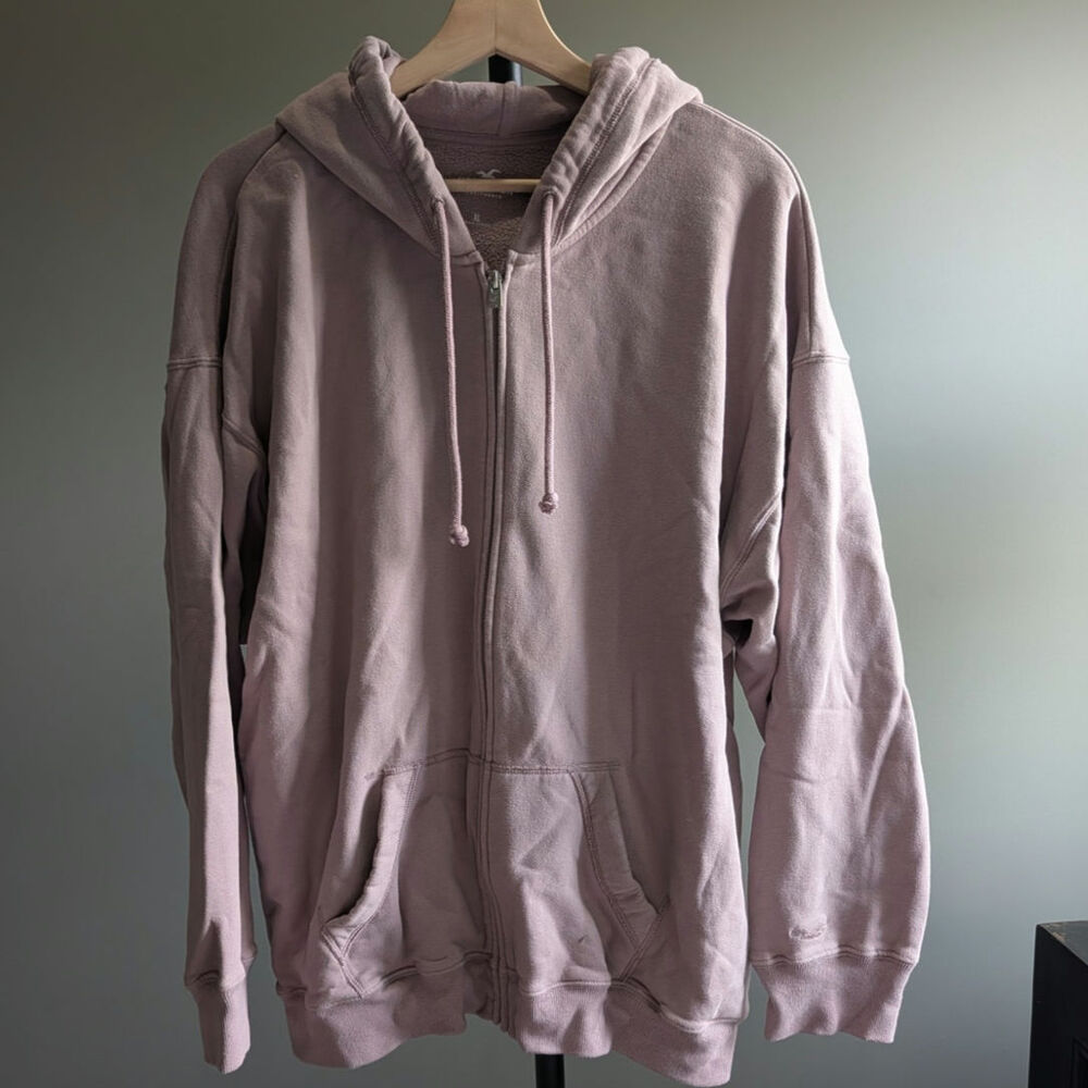 Hollister Dusty Purple Zip Up Sweatshirt Hoodie Size xL